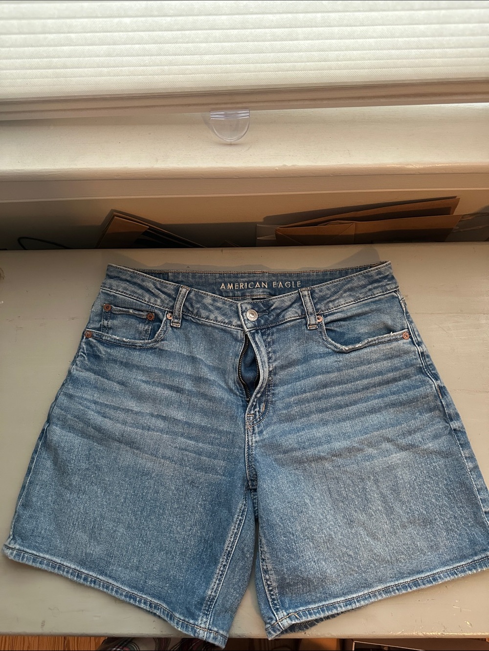 American Eagle Light Blue Stretch Denim Shorts